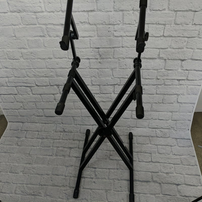 On-Stage OSS Extreme 420 Keyboard Stand (KS7292 Double-X ErgoLok w 2nd Tier)