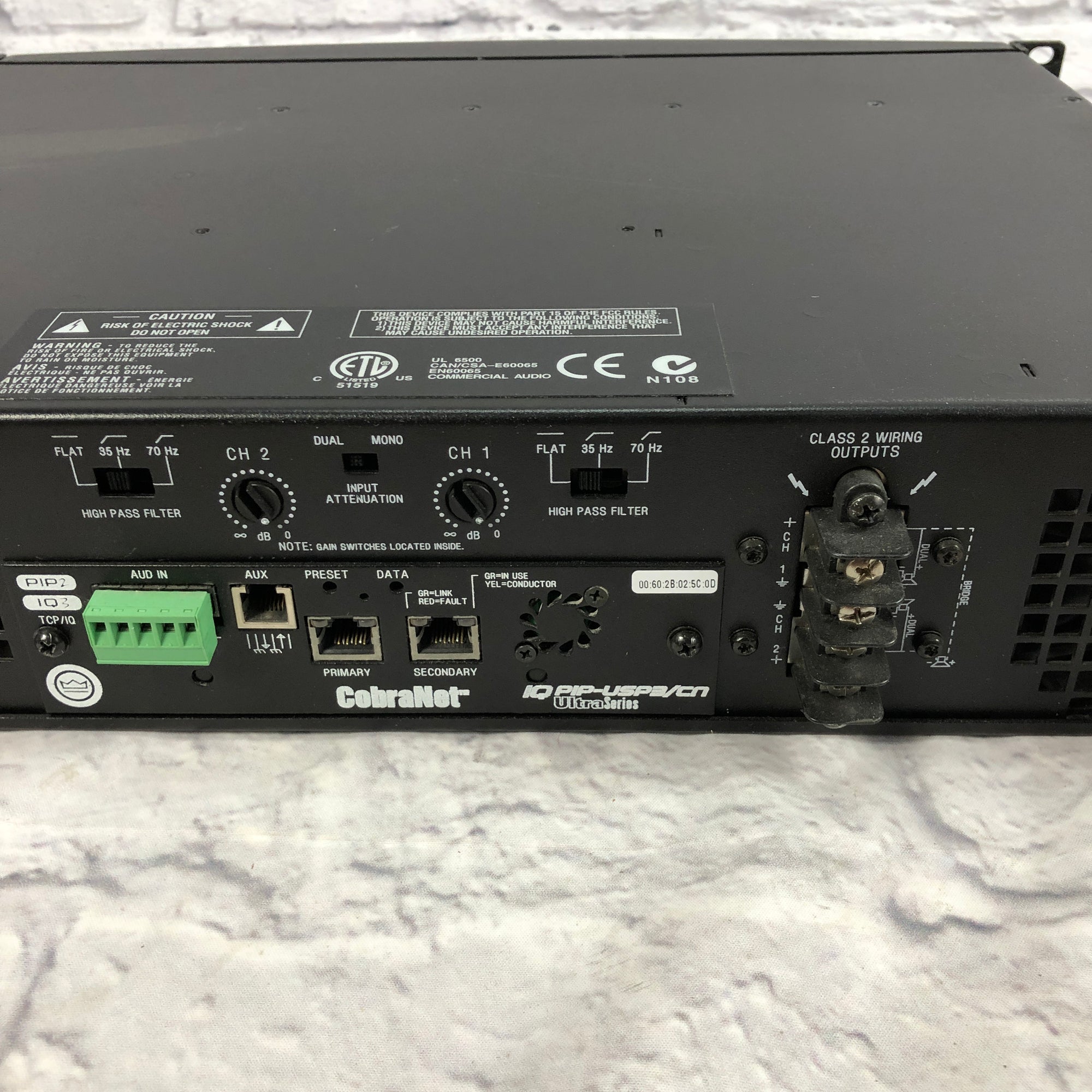 Crown CTS-3000 Power Amp with PIP-USP3/CN CobraNet Card