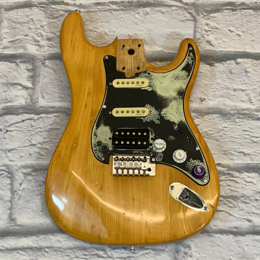Loaded HSS Electric Guitar Body Natural w/ Alnico Pickups