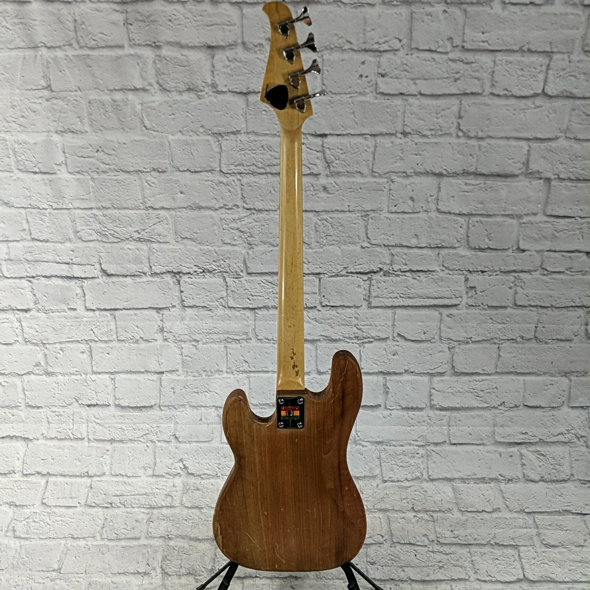 Silvertone Satin Wood Finish 4 String Electric Bass Guitar