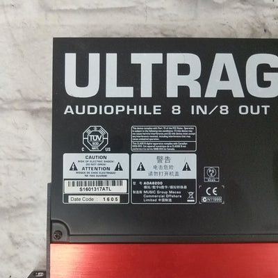 Behringer Ultragain Digital ADA8200 8-Channel Mic Preamp with AD/DA Converter Rack Unit