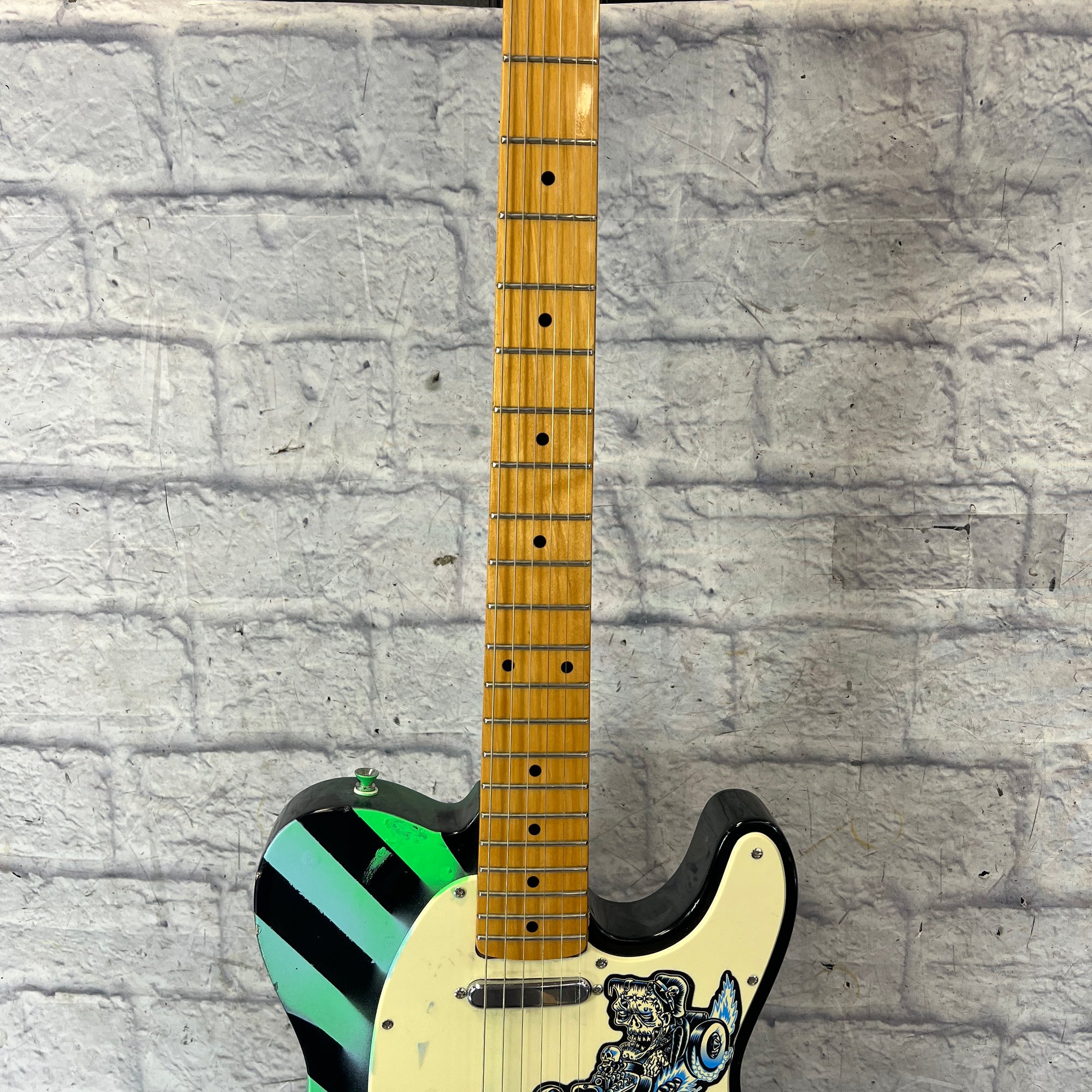 Unknown Tele Partscaster Blue Green Black Stripes