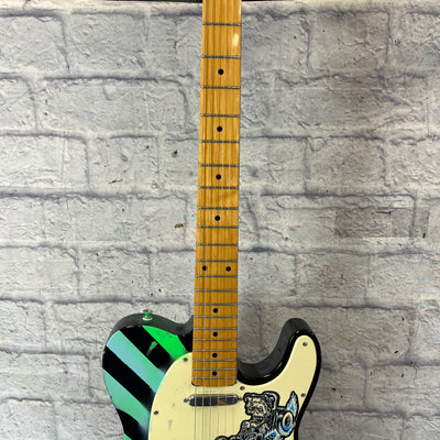 Unknown Tele Partscaster Blue Green Black Stripes