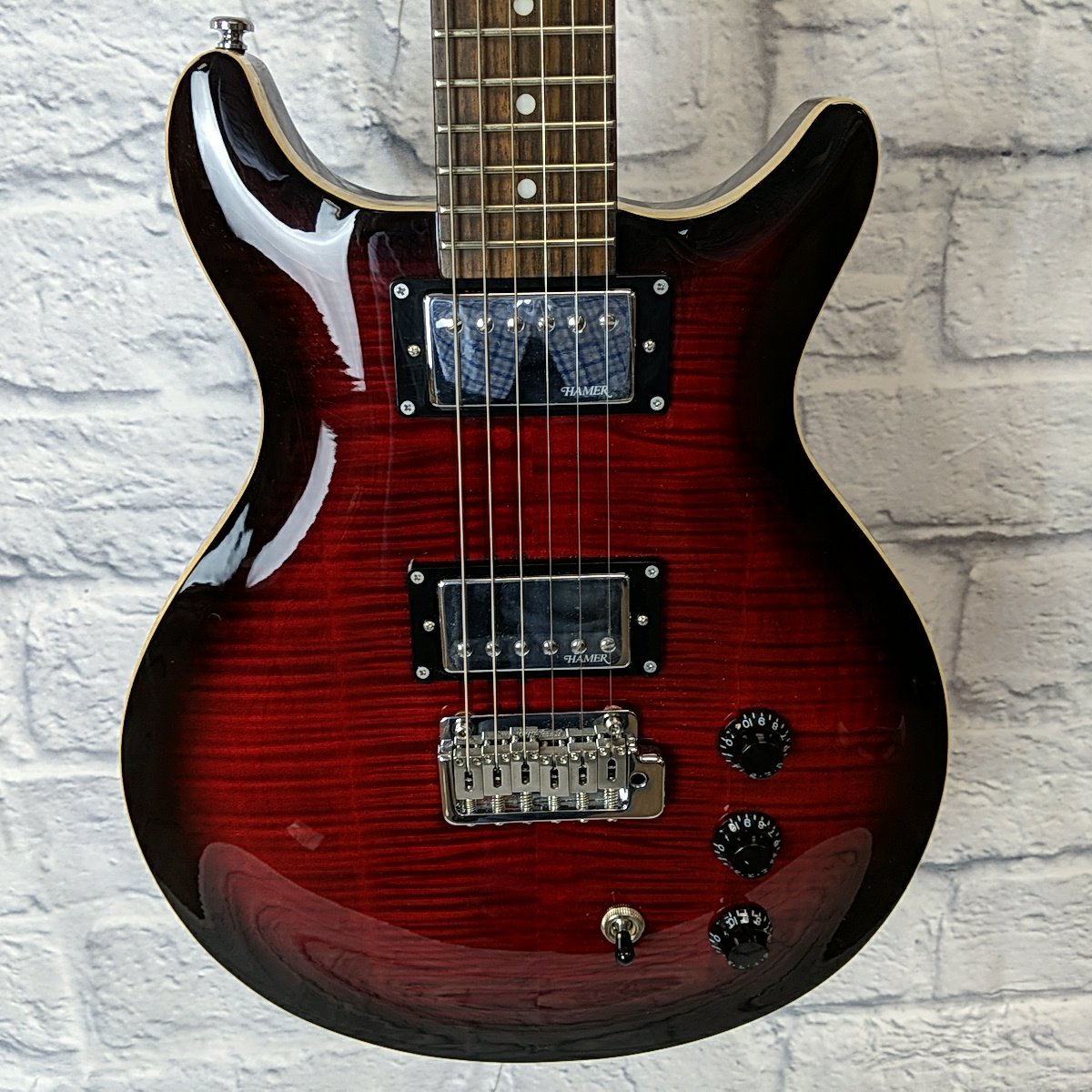 Hamer SATFW-DCB Dark Cherry Sunburst Archtop Double Cutaway