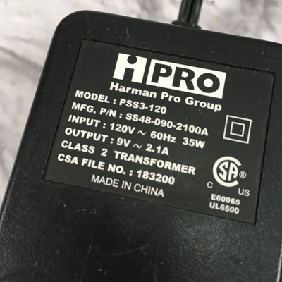 Harman Pro Group iPRO Pss3-120 9v Power Supply