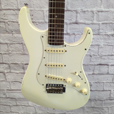 Lotus Strat Copy White 1980s Electric Guitar