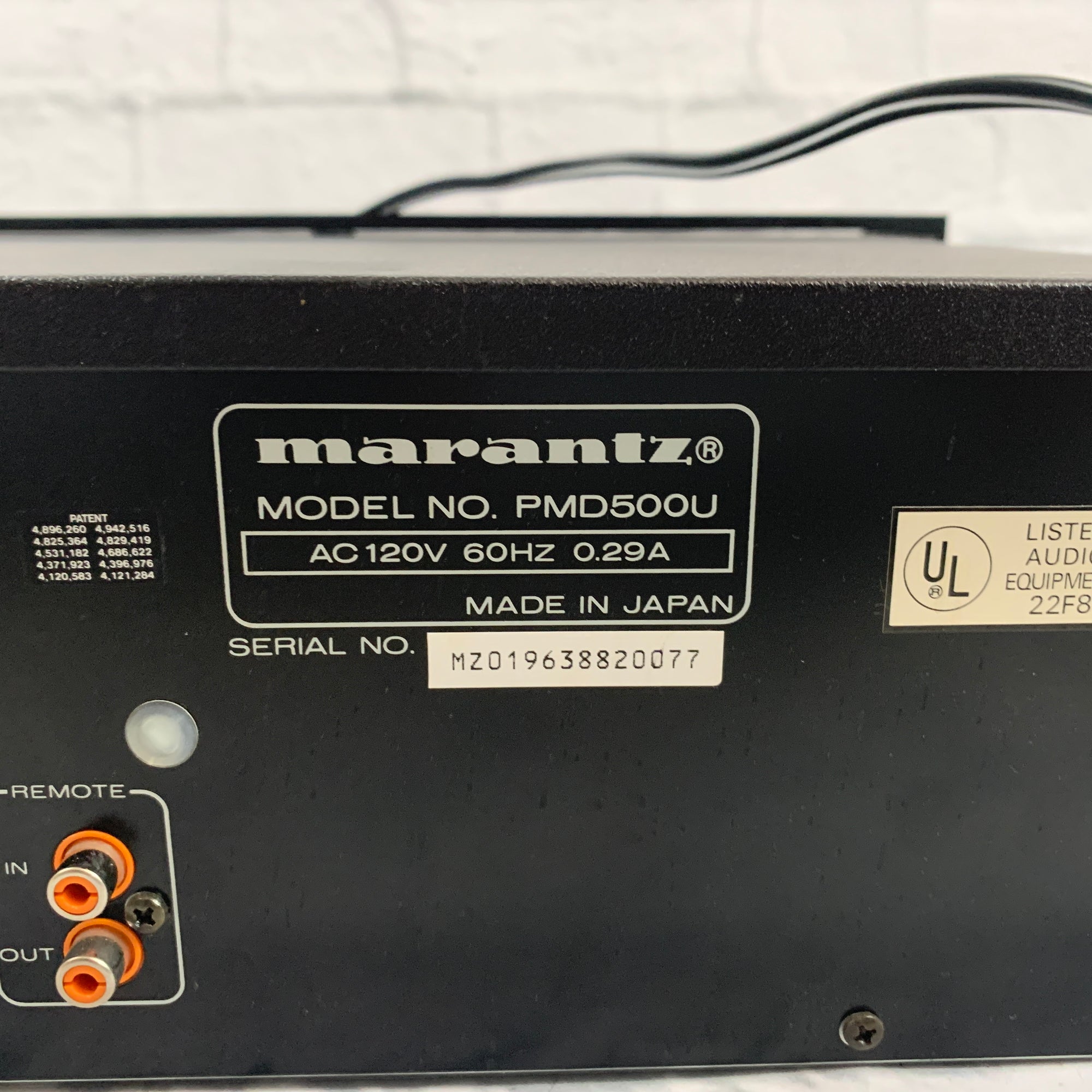 Marantz Professional PMD-500U Rackmount Cassette Recorder AS IS