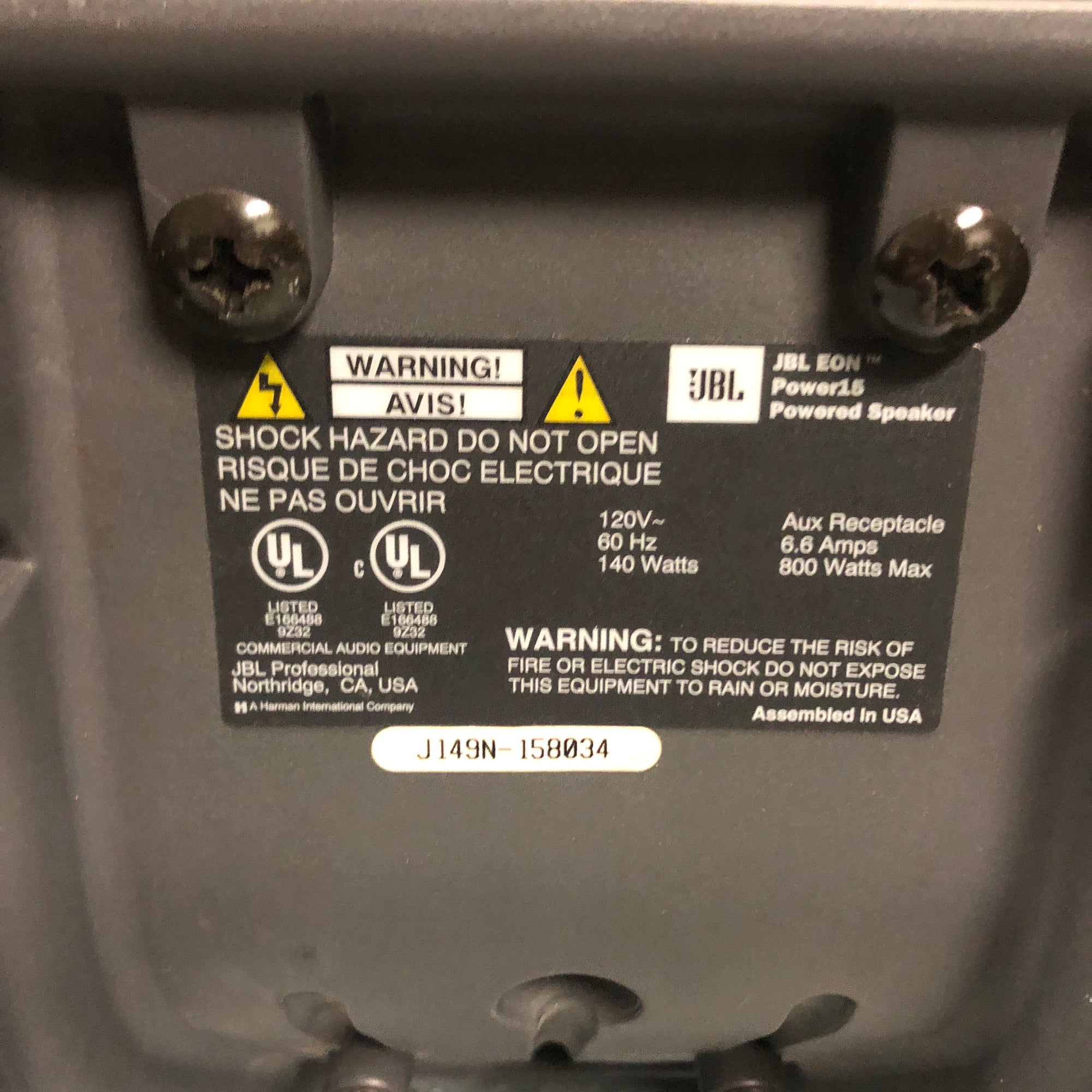 JBL Eon Power15 15in Powered Speaker