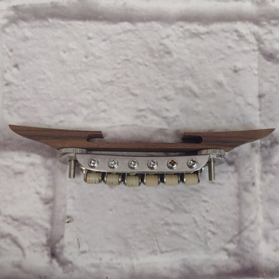 Unknown Archtop Guitar Bridge with Nylon Roller Saddles