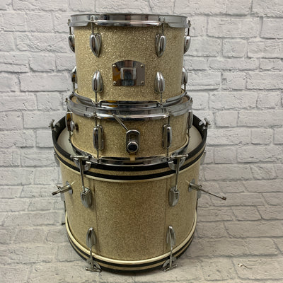 MIJ Drum Mate 3pc Champagne / Gold Sparkle Drum Set Kit