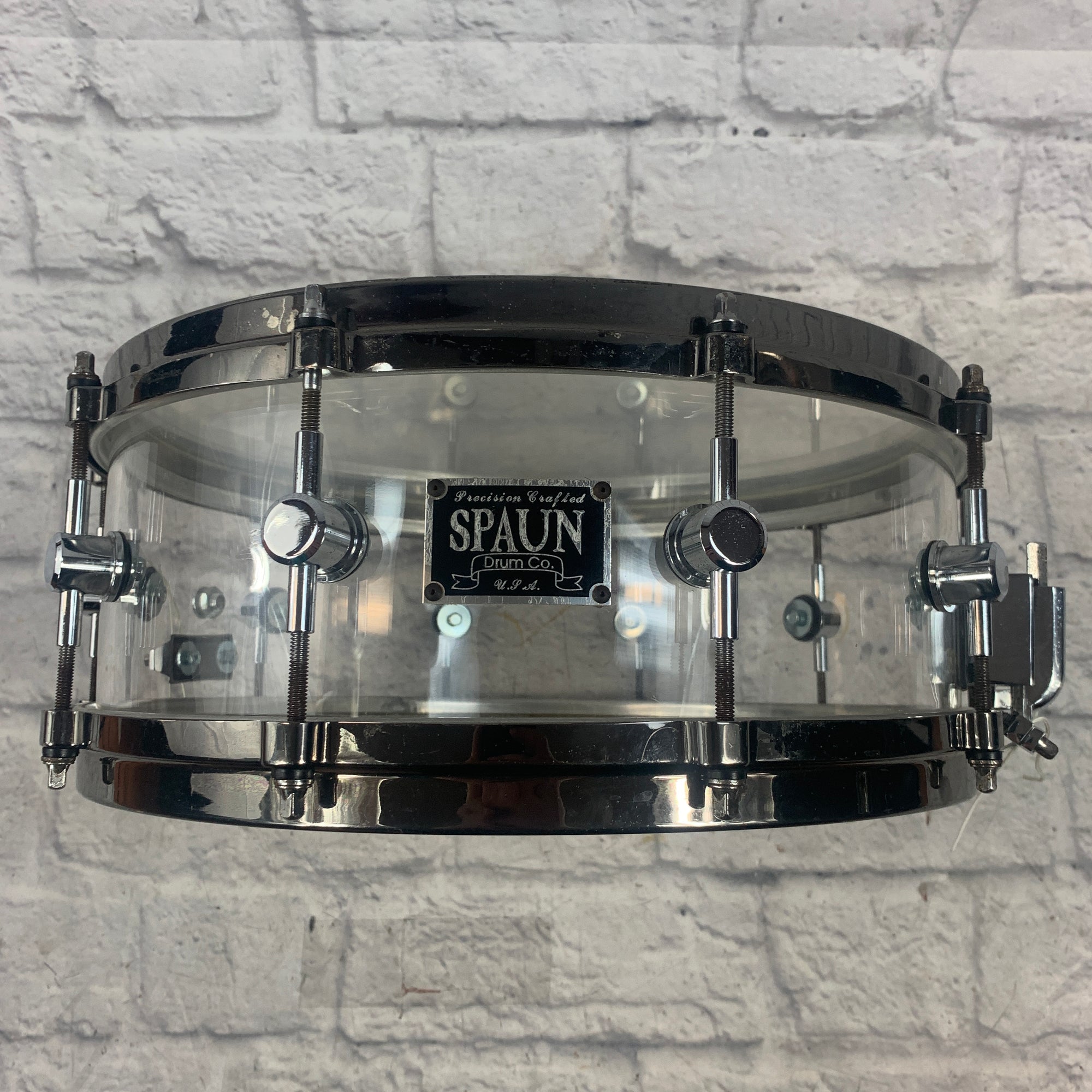 Spaun Drum Co. Clear Acrylic 14 x 6 Snare Drum
