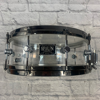 Spaun Drum Co. Clear Acrylic 14 x 6 Snare Drum