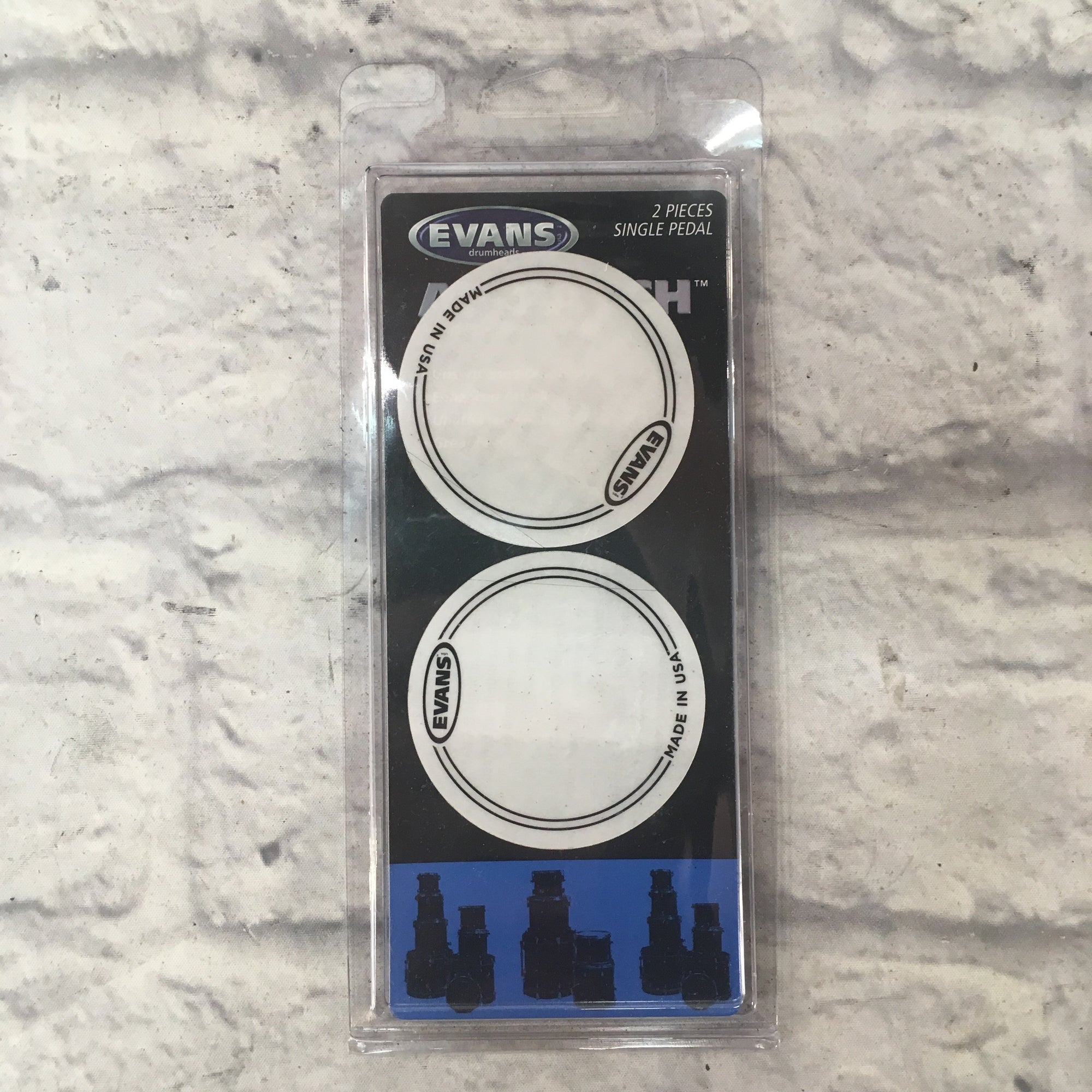 Evans Pair of EQPC1 Single Pedal Clear Plastic Patches (New)