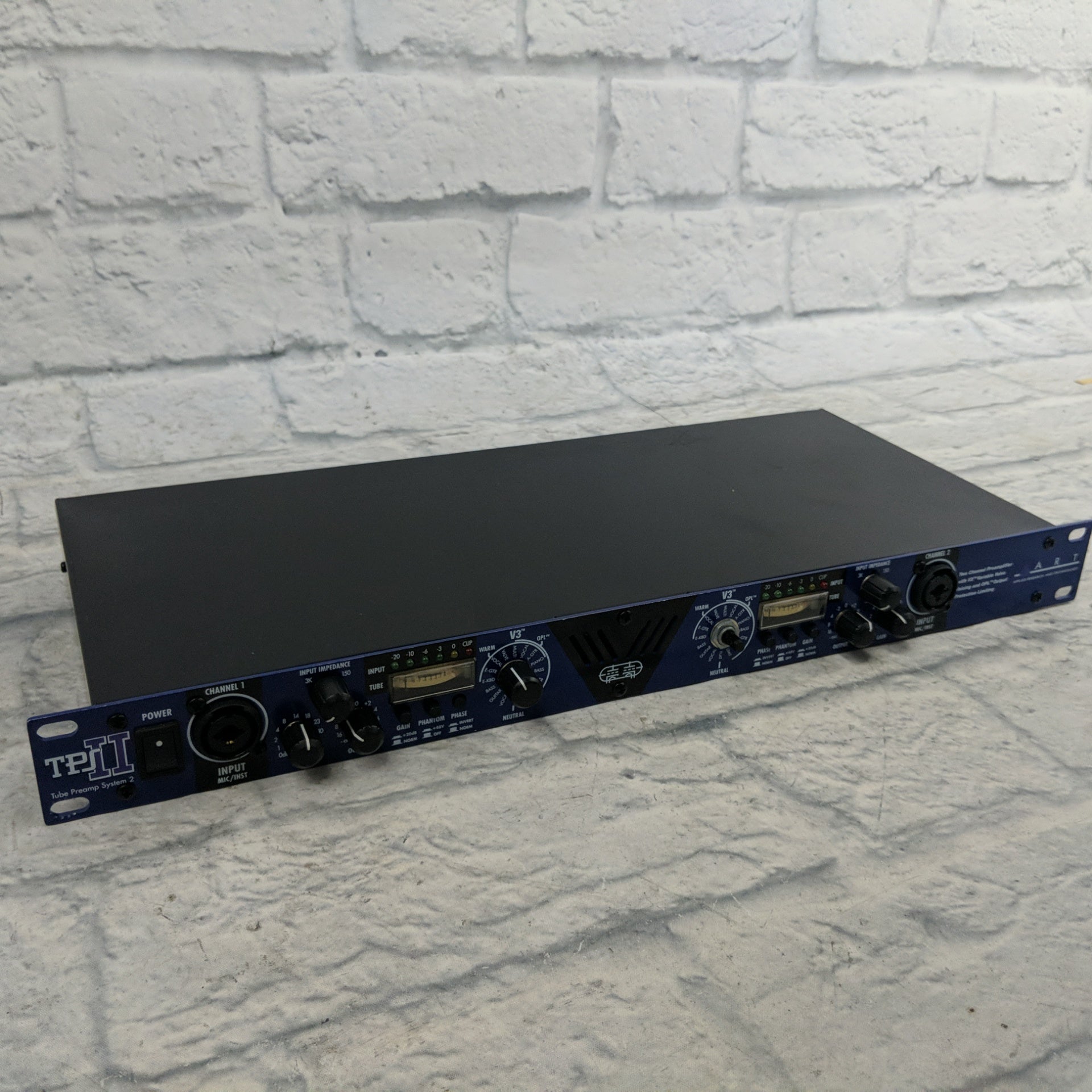 ART TPS II 2-Ch V3 Valve Voicing Variable Impedance Tube Microphone Preamp