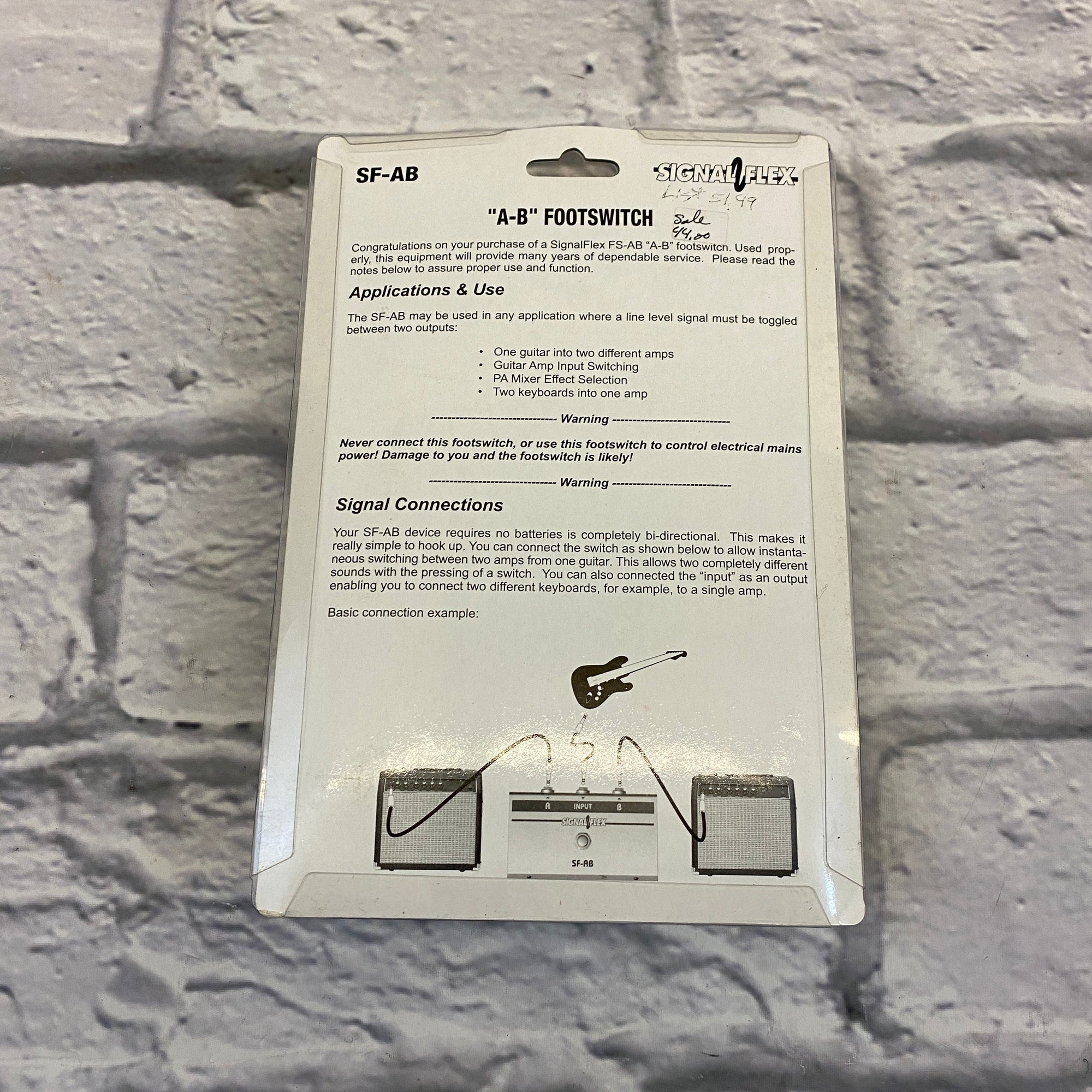 Signalflex SF-AB AB Footswitch - New Old Stock!