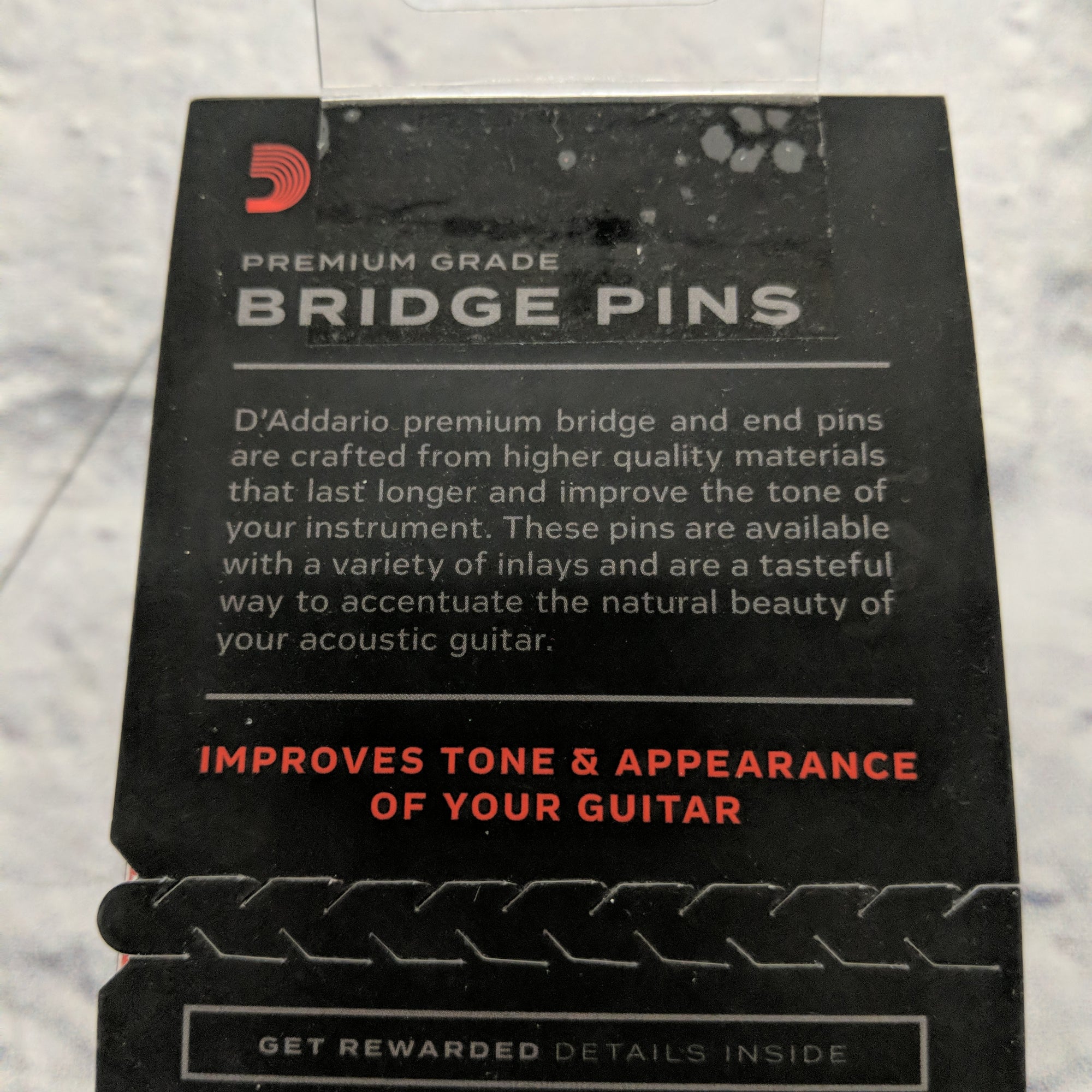 D'Addario Ebony Acoustic Bridge Pins and Endpin