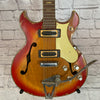 Encore Teisco Semi-Hollow Body Electric Guitar Sunburst 1960's