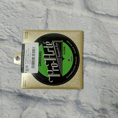 D'Addario Pro Arte .0285/.44 Black Nylon Custom Tension Composite Core Silverplated Wound