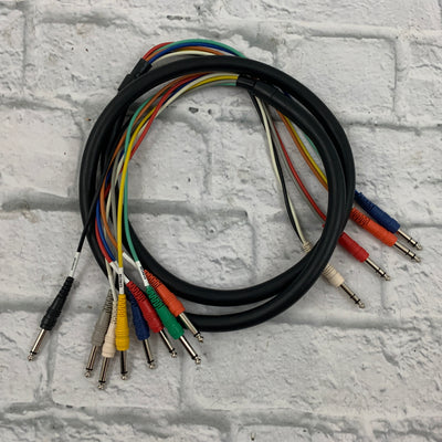 Hosa STP-802 4-channel 1/4 inch TRS to 1/4 inch TS Insert Snake - 2 Meter
