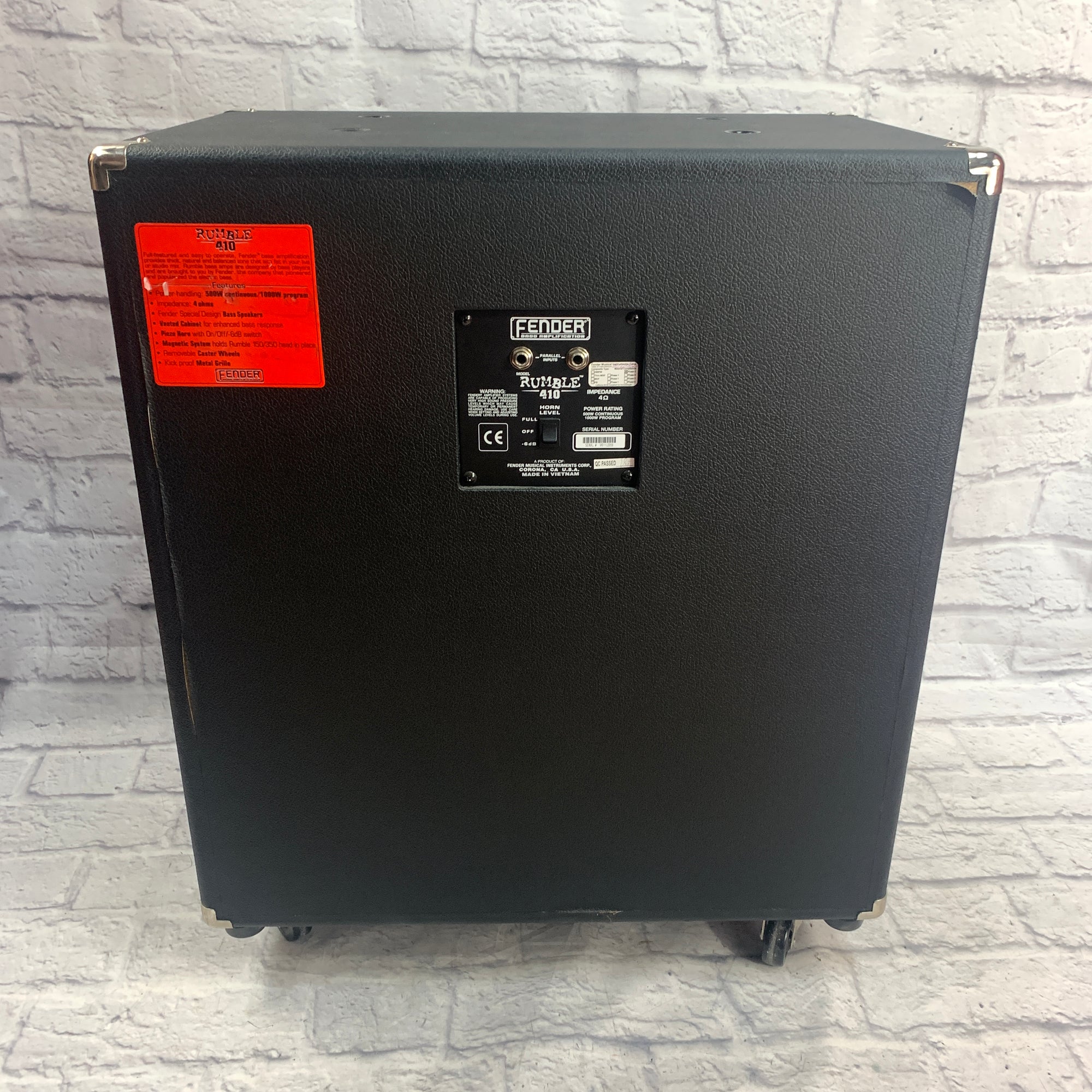 Fender Rumble 410 V1 Black Grill Bass Cabinet