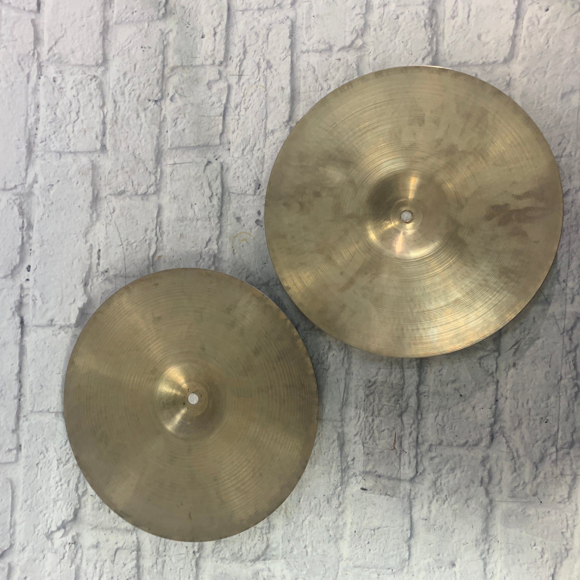 Vintage 1960s Zildjian 14 Hi Hat Cymbal Pair