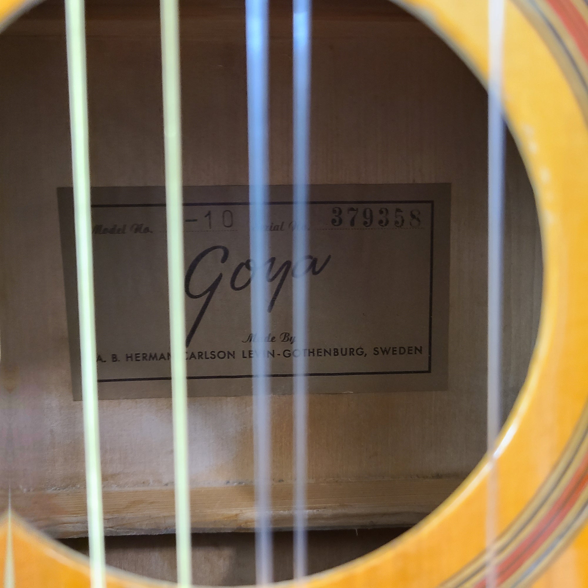1950s Made in Sweden Goya G10 Classical Guitar w/ Case
