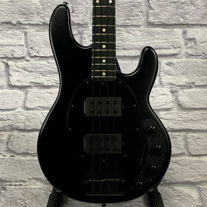 Ernie Ball Music Man StingRay HH Stealth Black 4 String Bass w/ Case