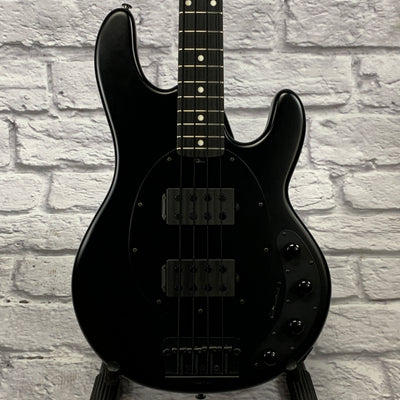 Ernie Ball Music Man StingRay HH Stealth Black 4 String Bass w/ Case