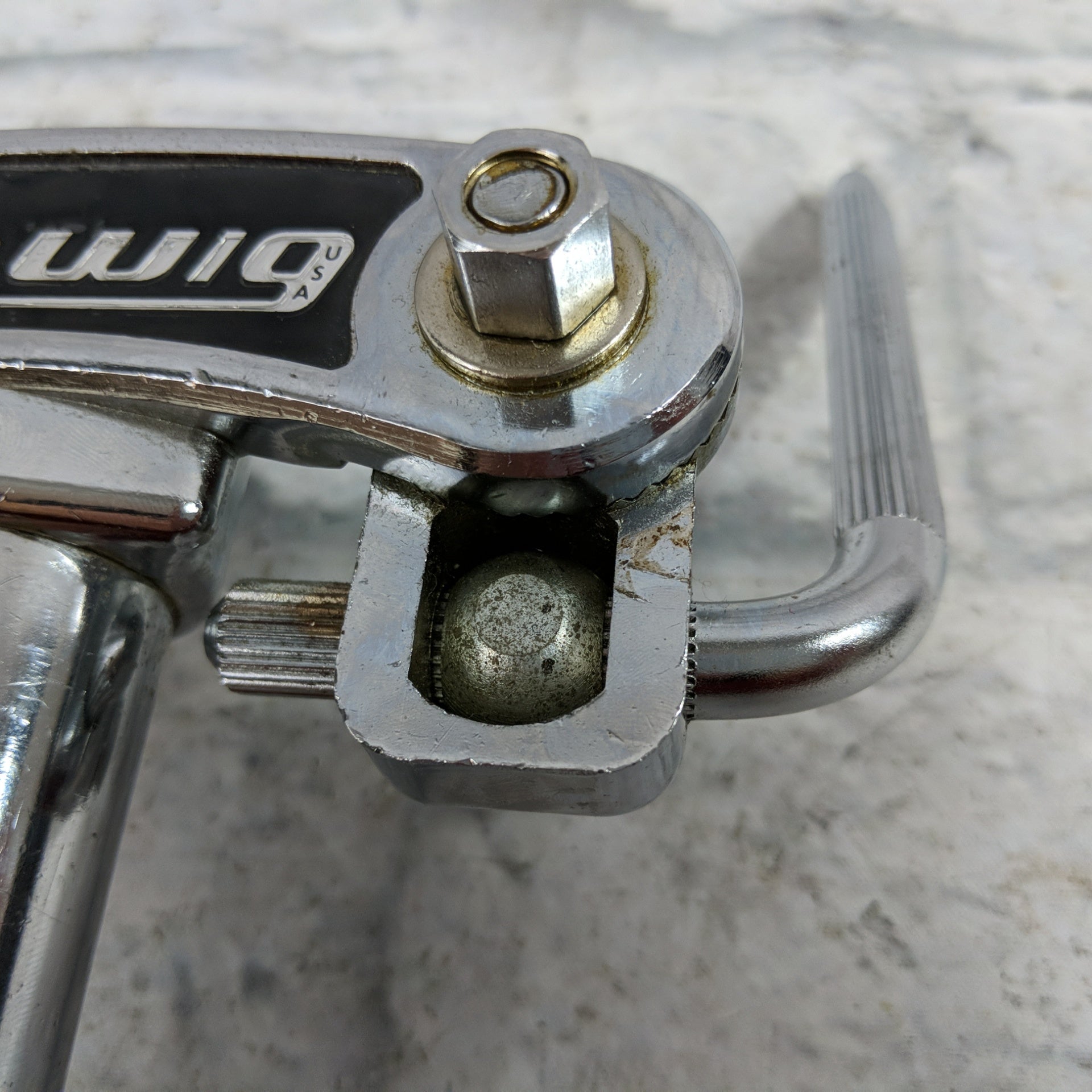 ** Vintage Ludwig Double Tom Drum Mount Vintage 70s Chrome L-Arm Holder Super Classic