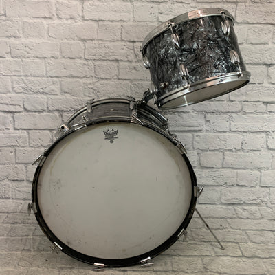 Slingerland 22" x 14" Bass and 13" x 9" Tom Black Marine Pearl BMP