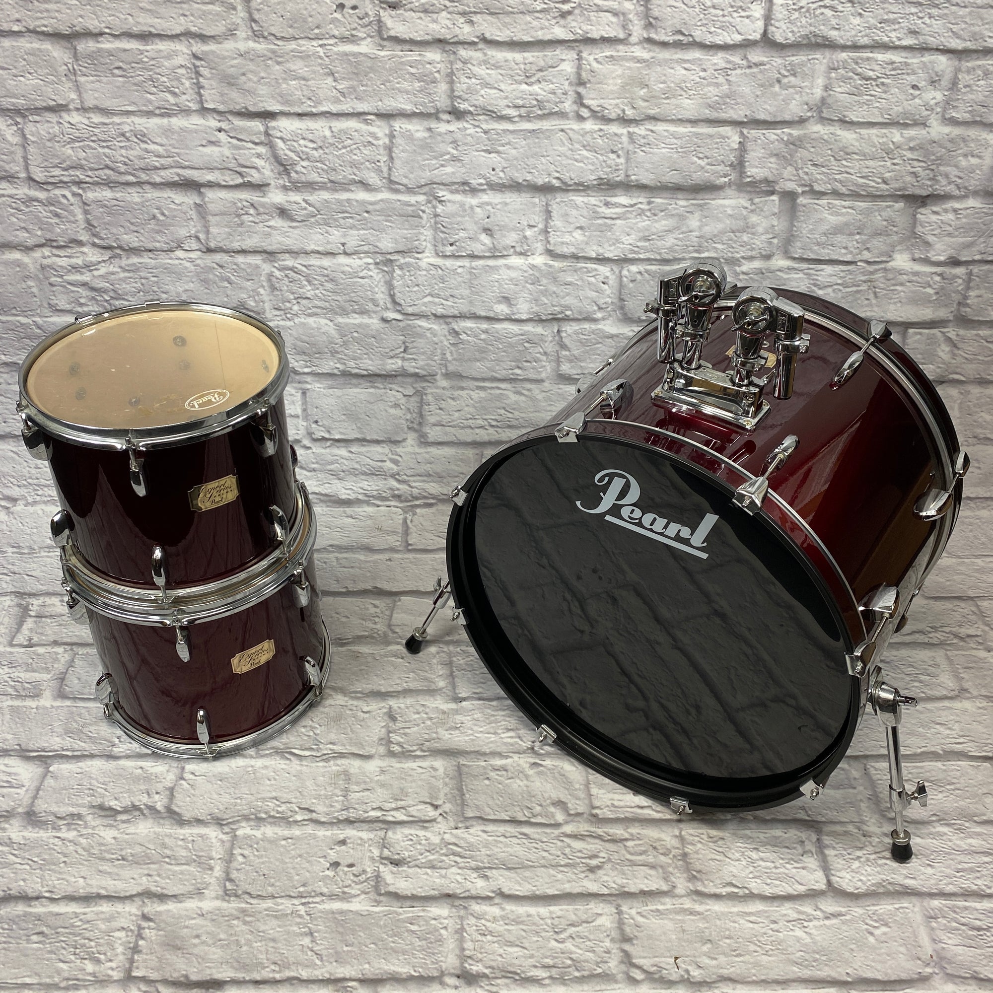 Pearl Export Series 3pc Drum Kit Wine Red