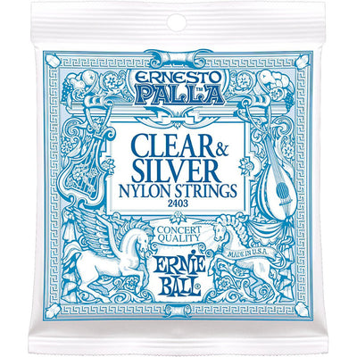 Ernie Ball Ernesto Palla Clear Silver 2403 Nylon Classical Guitar Strings - Medium Tension