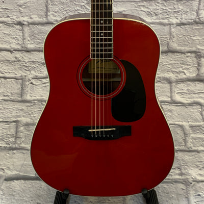 Austin AA25-D/WR Acoustic Guitar Red