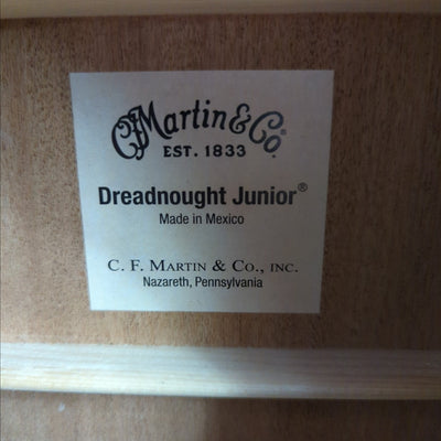 Martin Dreadnaught Junior Left Handed Worn Mahogany