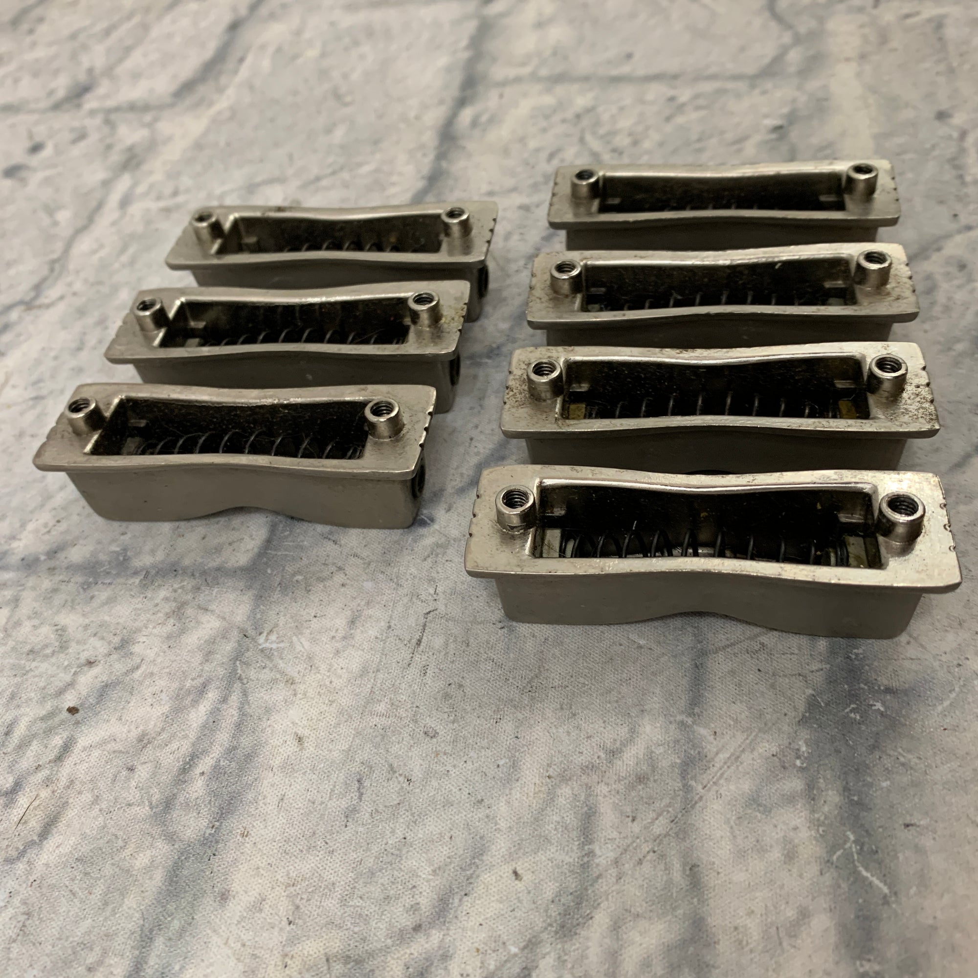 Ludwig Vintage Bowtie Snare Drum Lugs Nickel Set of 7 Jazz Festival Pioneer