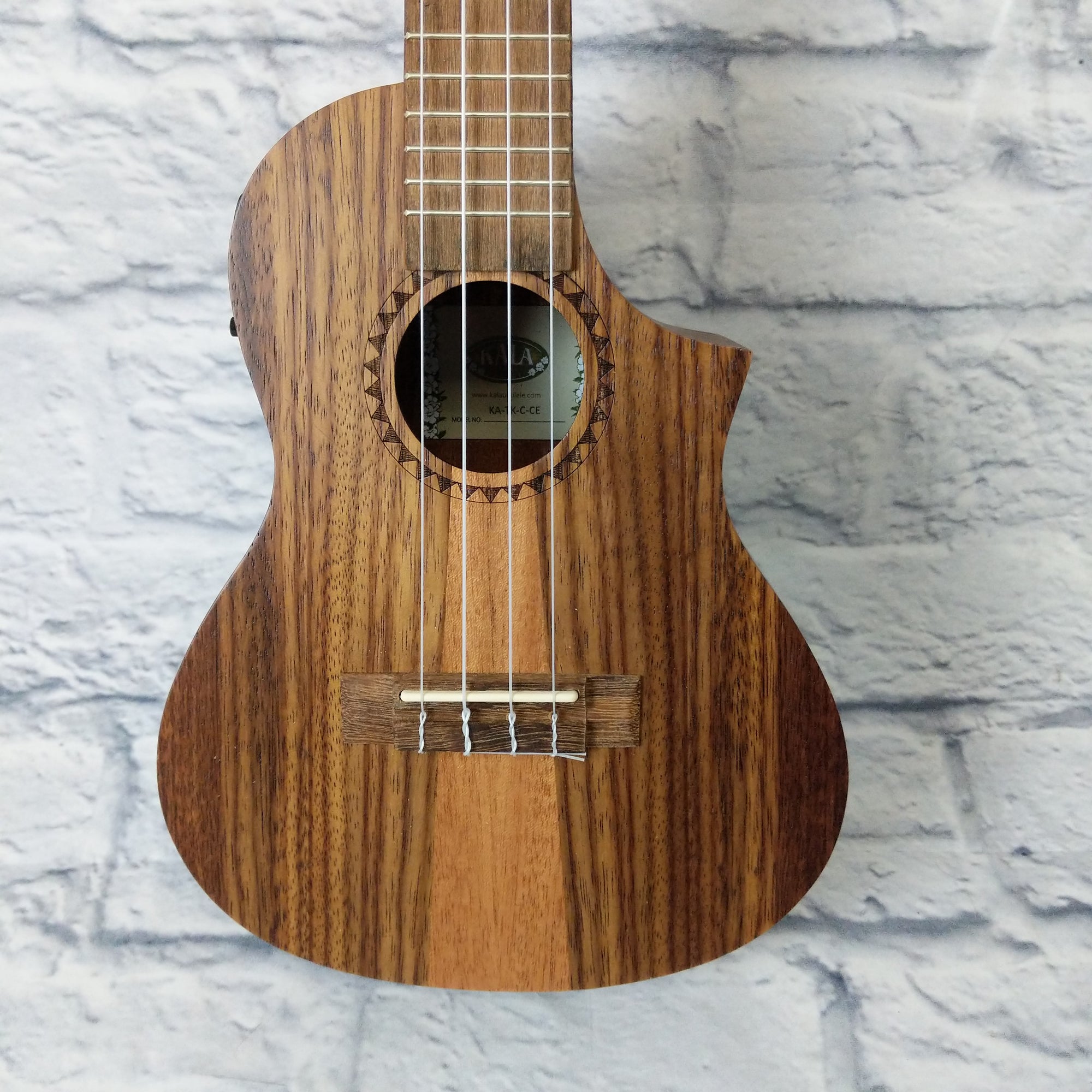 Kala Teak Tri-Top Concert Ukulele w/ Cutaway & EQ