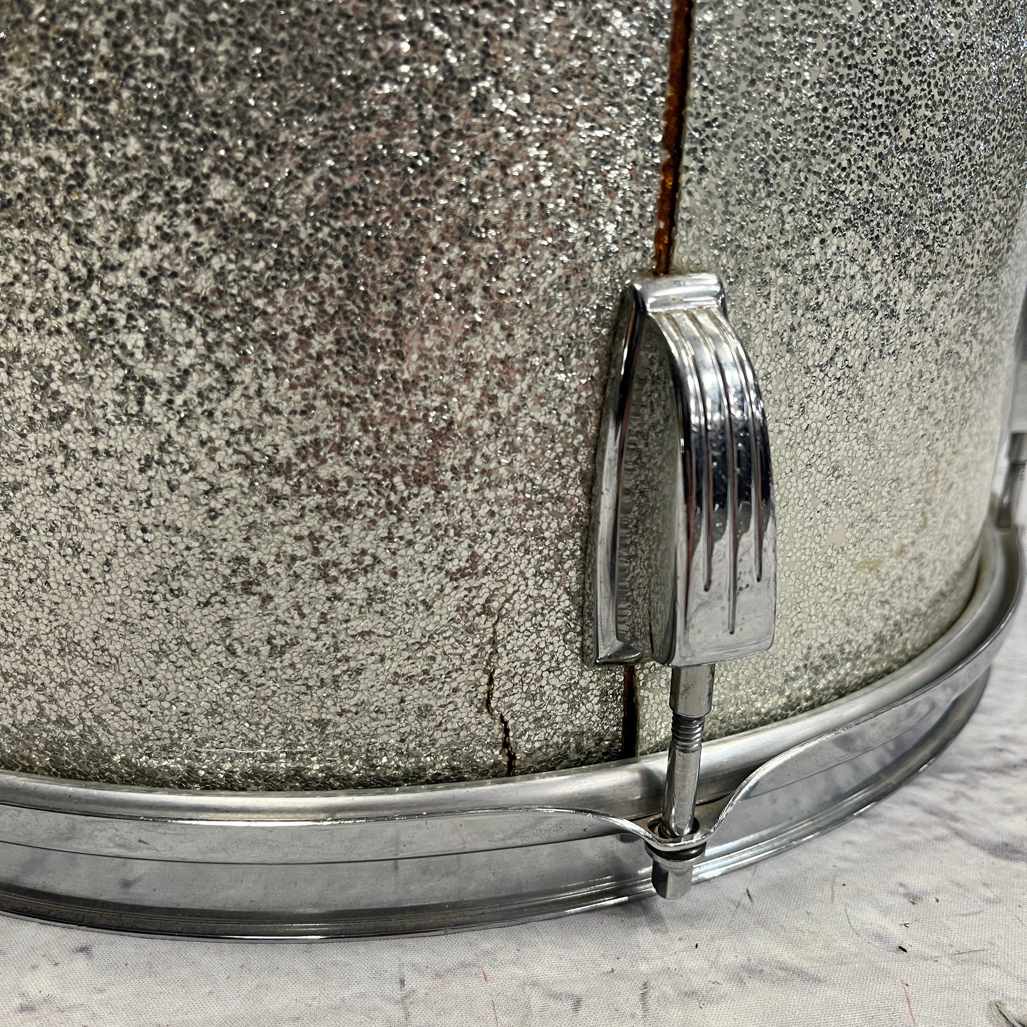 Ludwig Silver Sparkle Blue and Olive 14x10" Tom