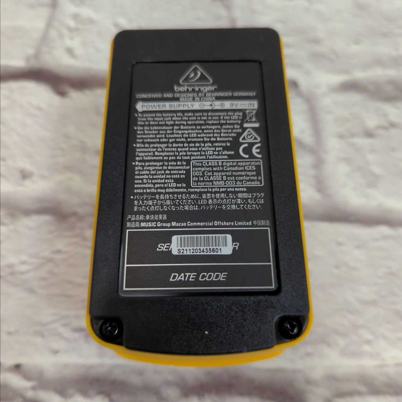 Behringer UC200 Ultra Chorus Pedal