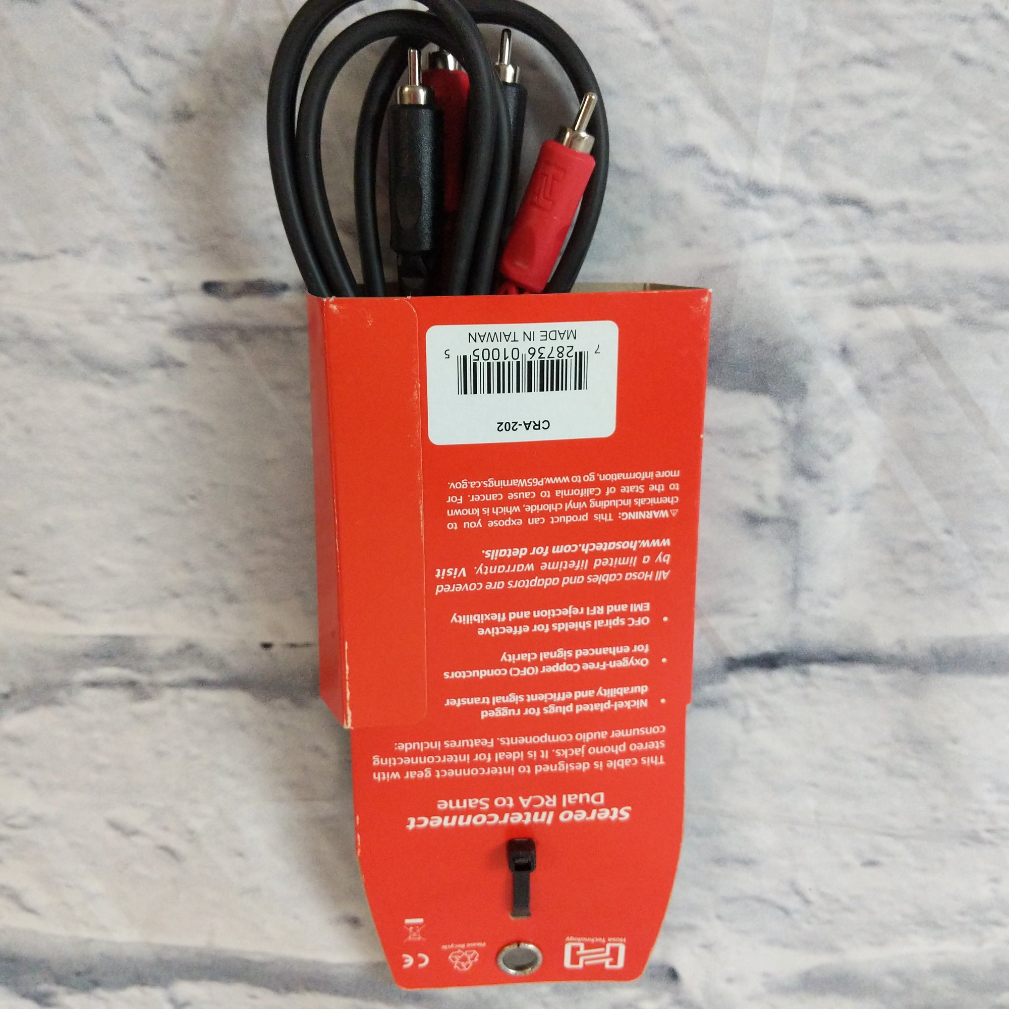 Hosa CRA-202 Stereo Interconnect Cable - Dual Male RCA to Dual Male RCA 2m