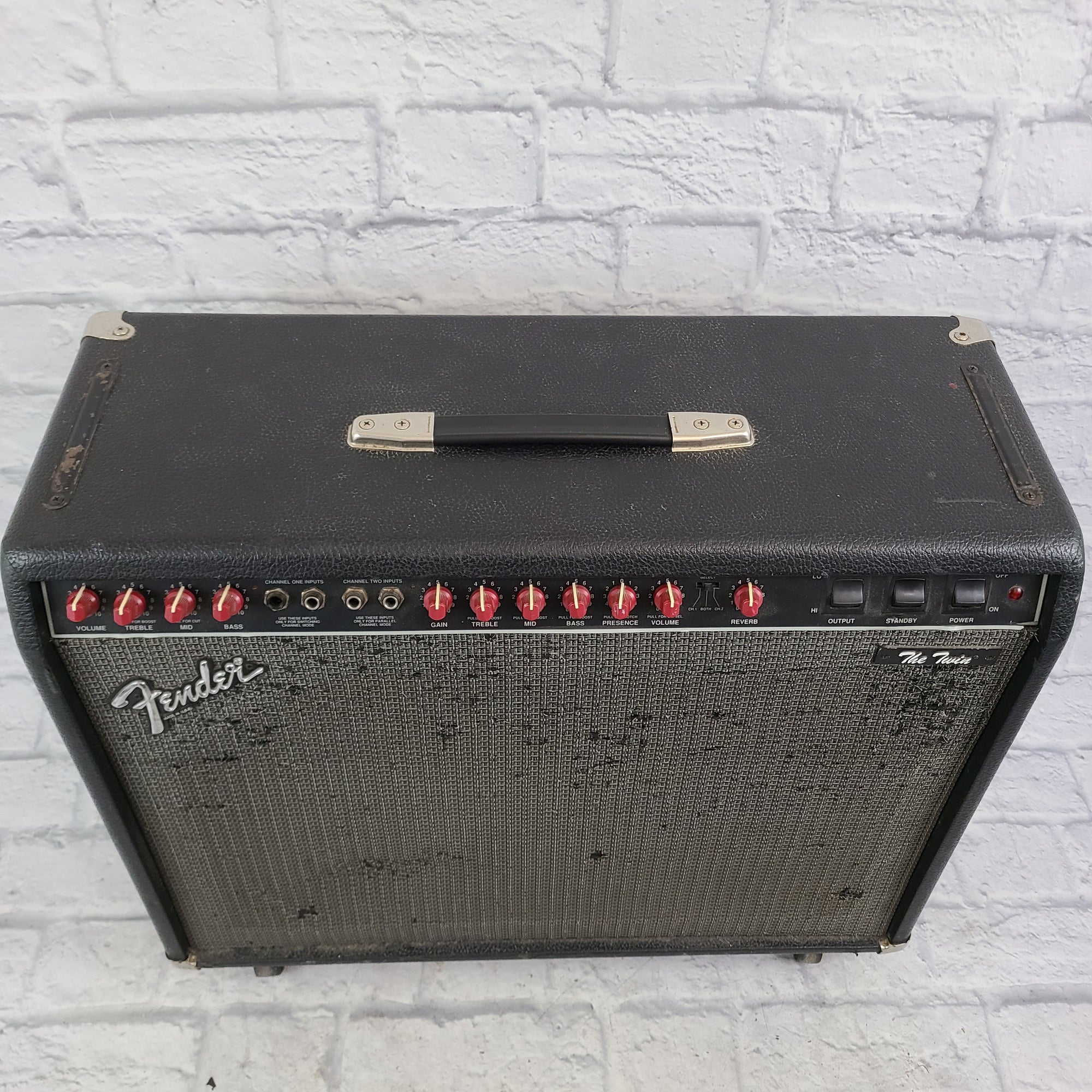 1980s Fender The Twin Red Knob Guitar Combo Amp (NEEDS SERVICING)
