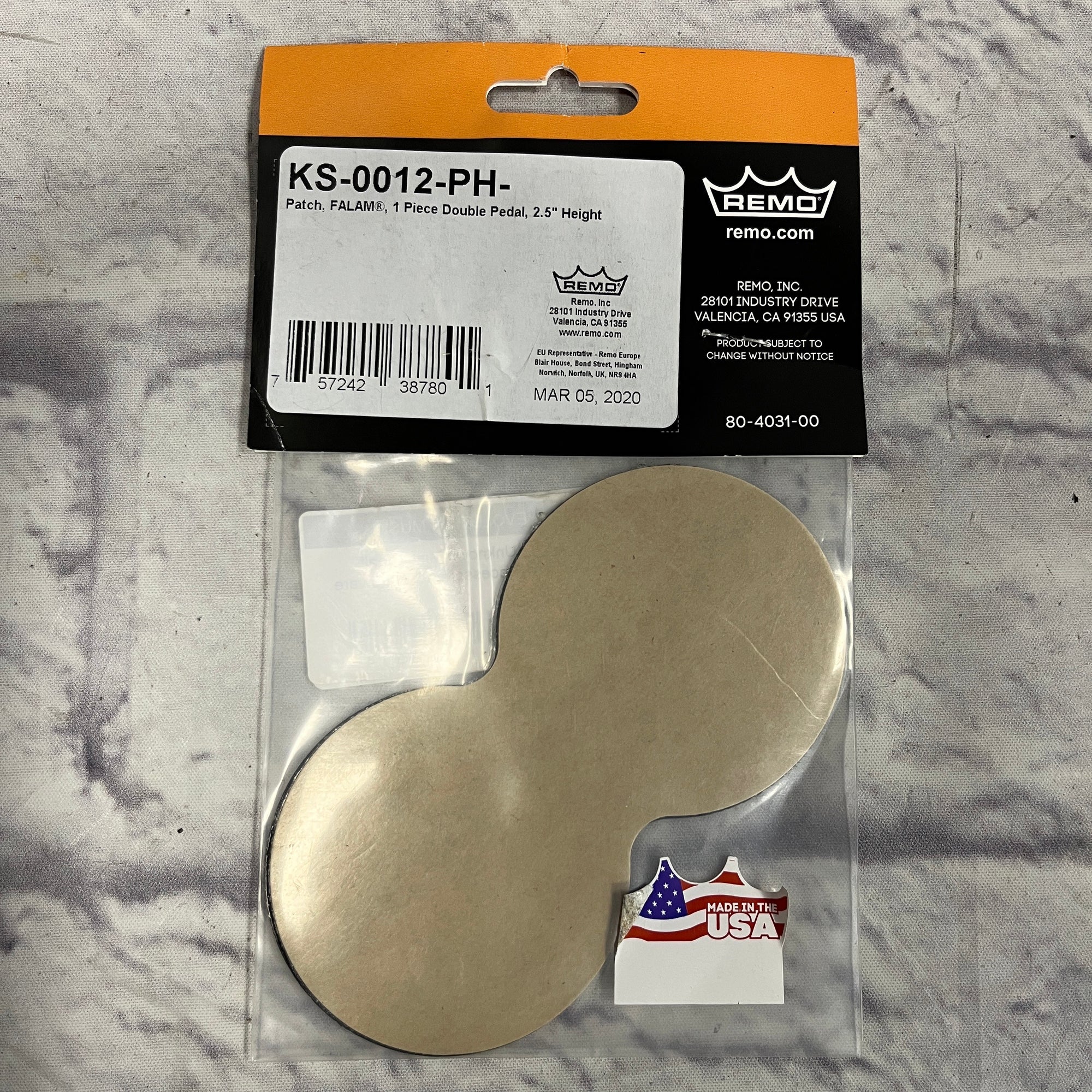 Remo KS-0012-PH Double Kick Pedal Patch 2.5in