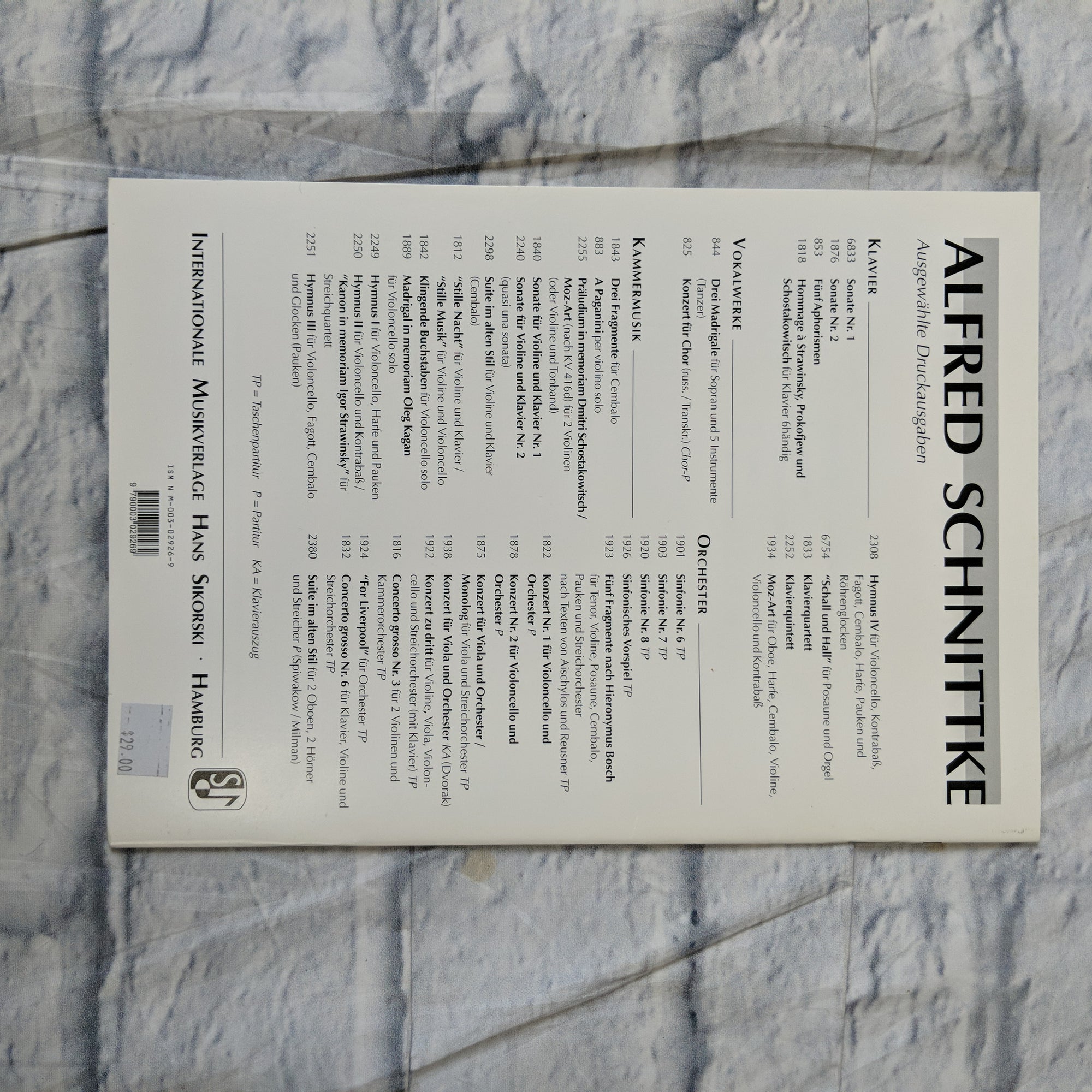 Exempla Nova 236 Alfred Schnittke Sonata No. 3 For Violin and Piano