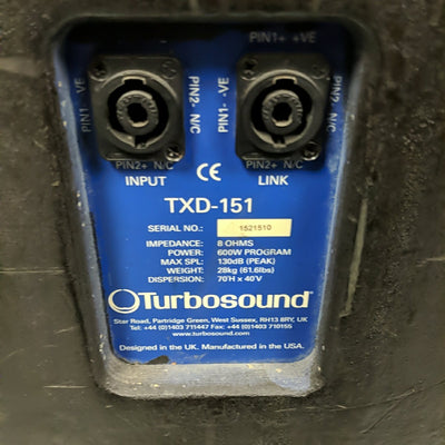 TurboSound TXD-151 Passive Speaker Pair