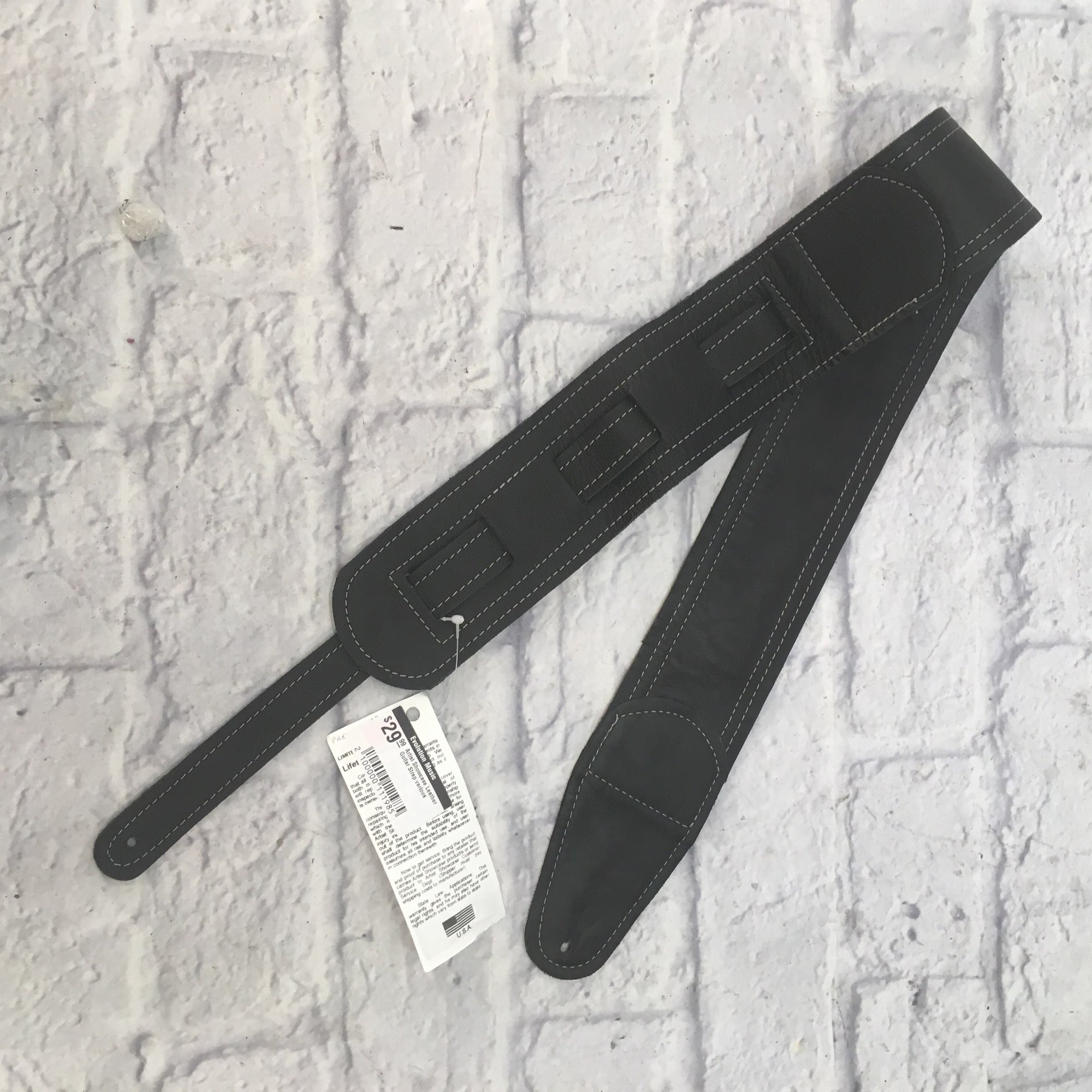 Artist Showcase Leather Guitar Strap Premier AS (Wide Black)