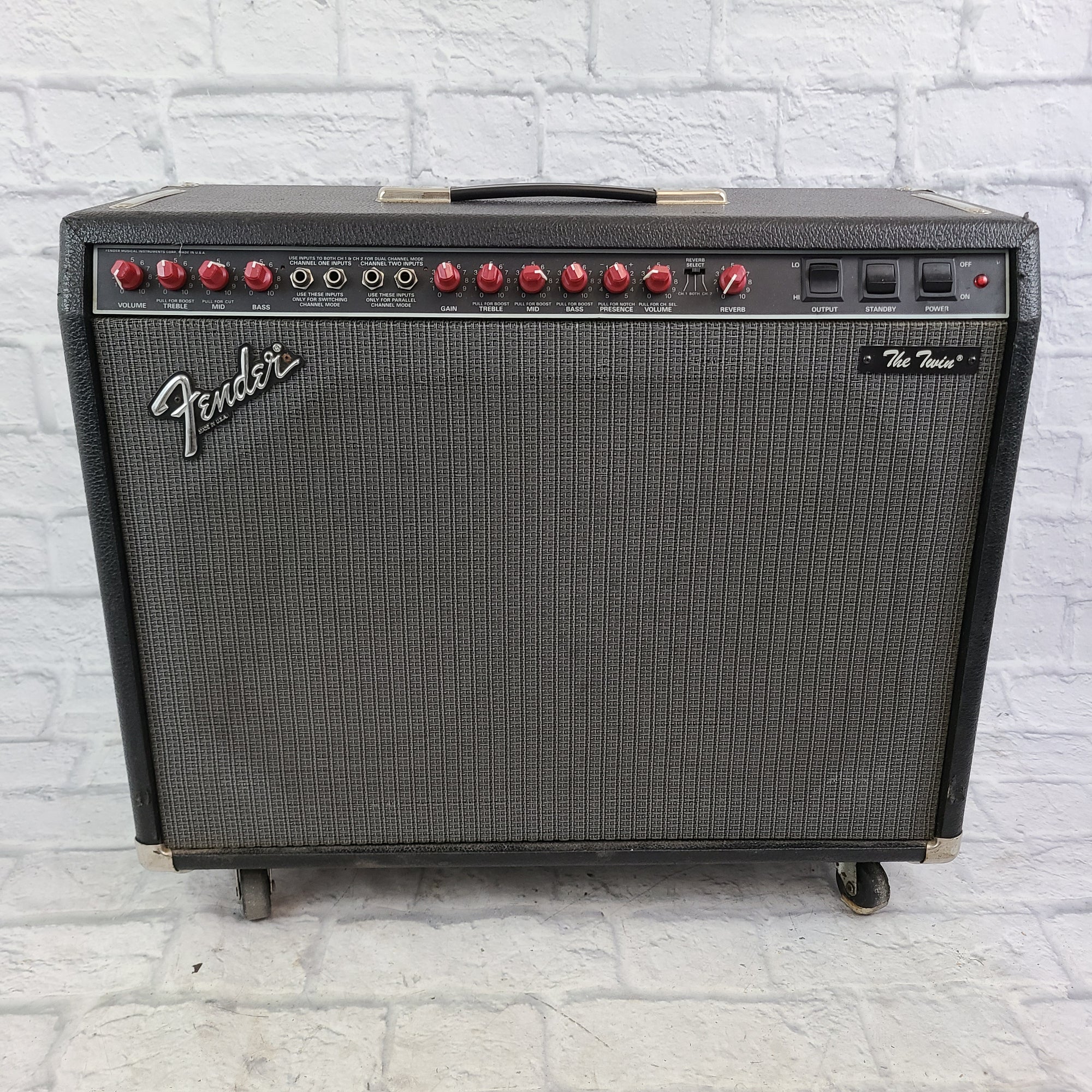 1980s Fender The Twin Red Knob Guitar Combo Amp