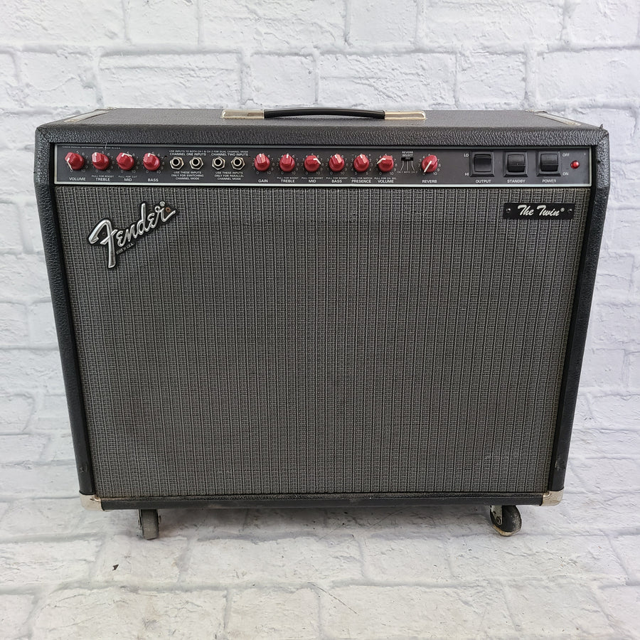 1980s Fender The Twin Red Knob Guitar Combo Amp