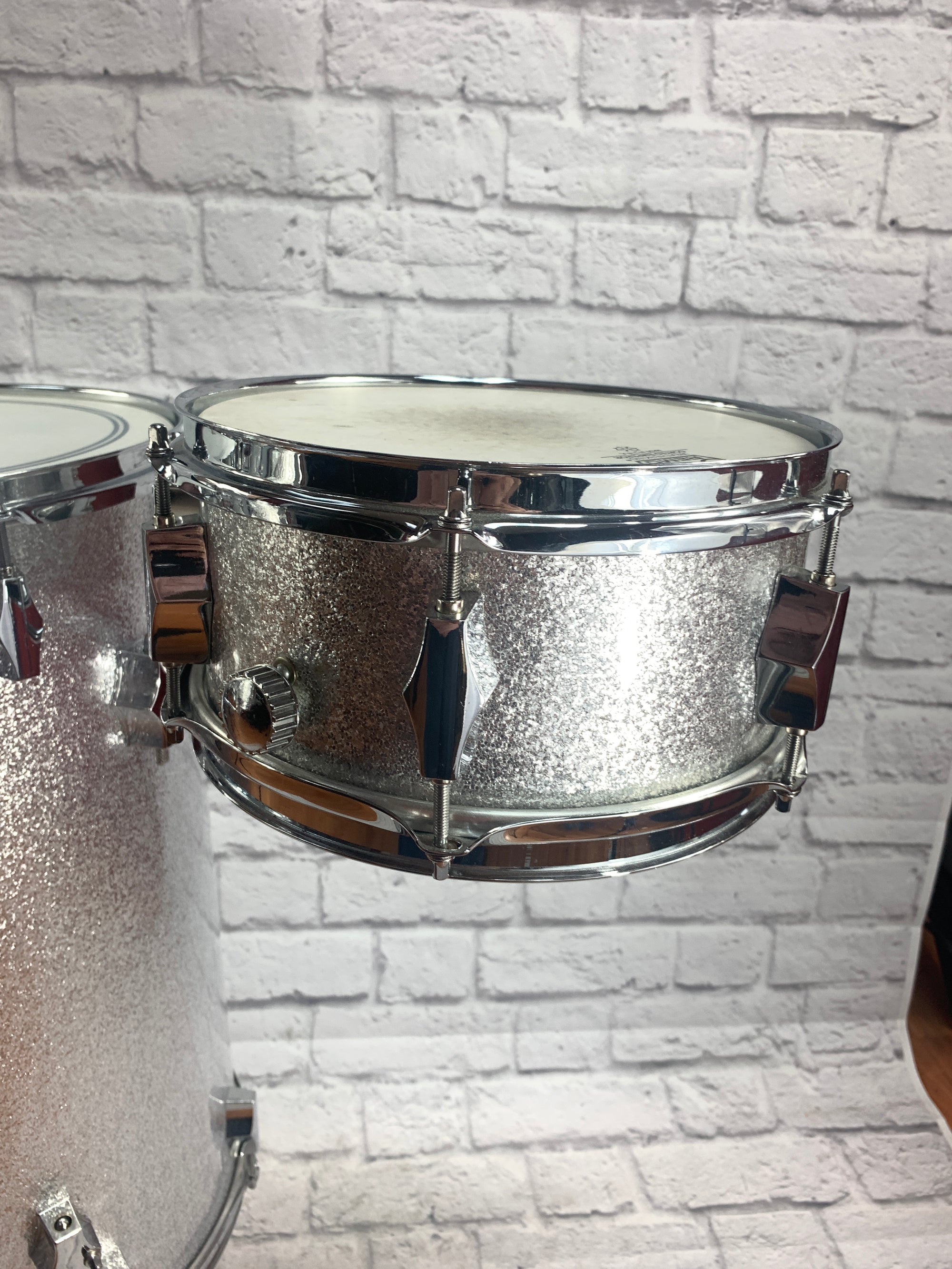 Ultraphonic UP-C 3 Piece Standing Cocktail Drum Kit Silver Sparkle