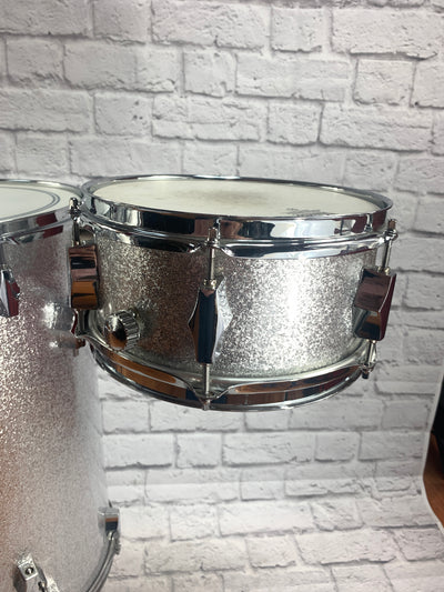 Ultraphonic UP-C 3 Piece Standing Cocktail Drum Kit Silver Sparkle