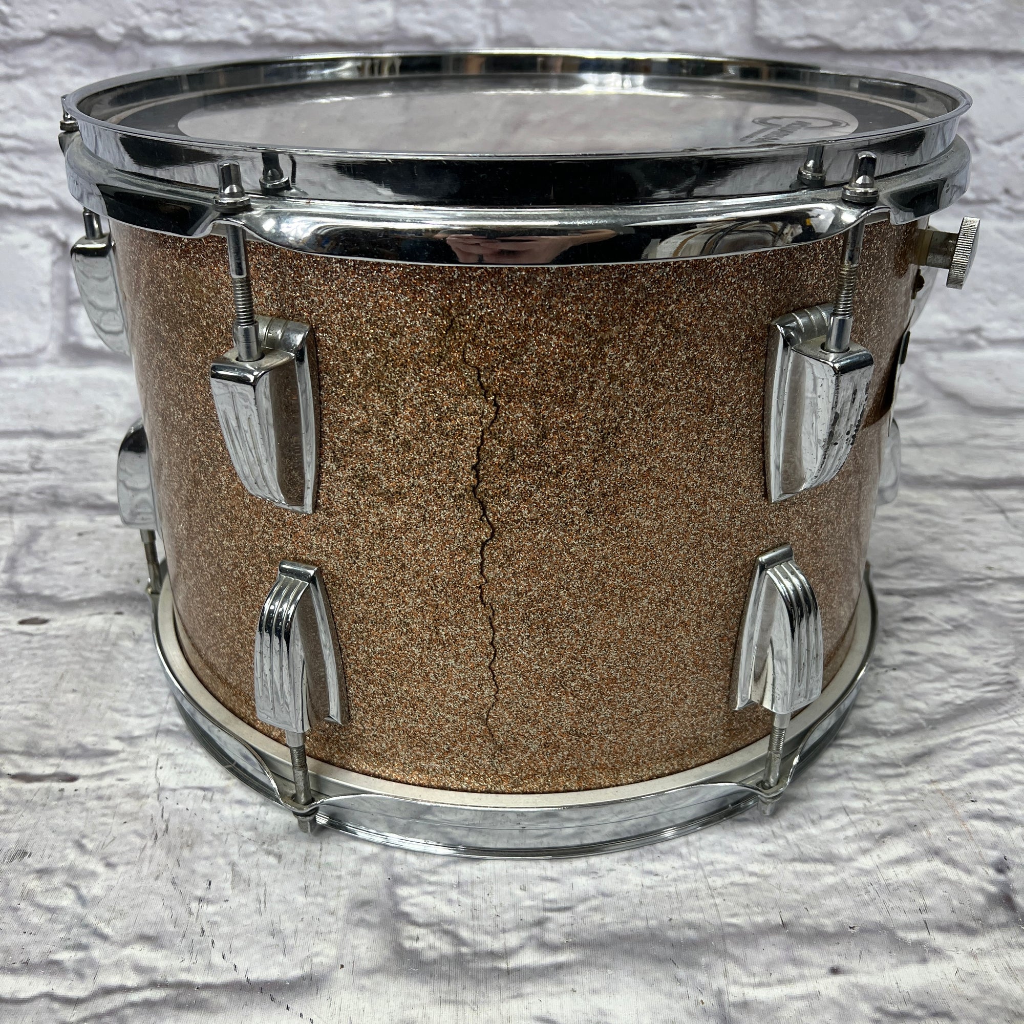 Vintage Ludwig B/O Blue Olive 13x9 13x9" Rack Tom Champagne Sparkle