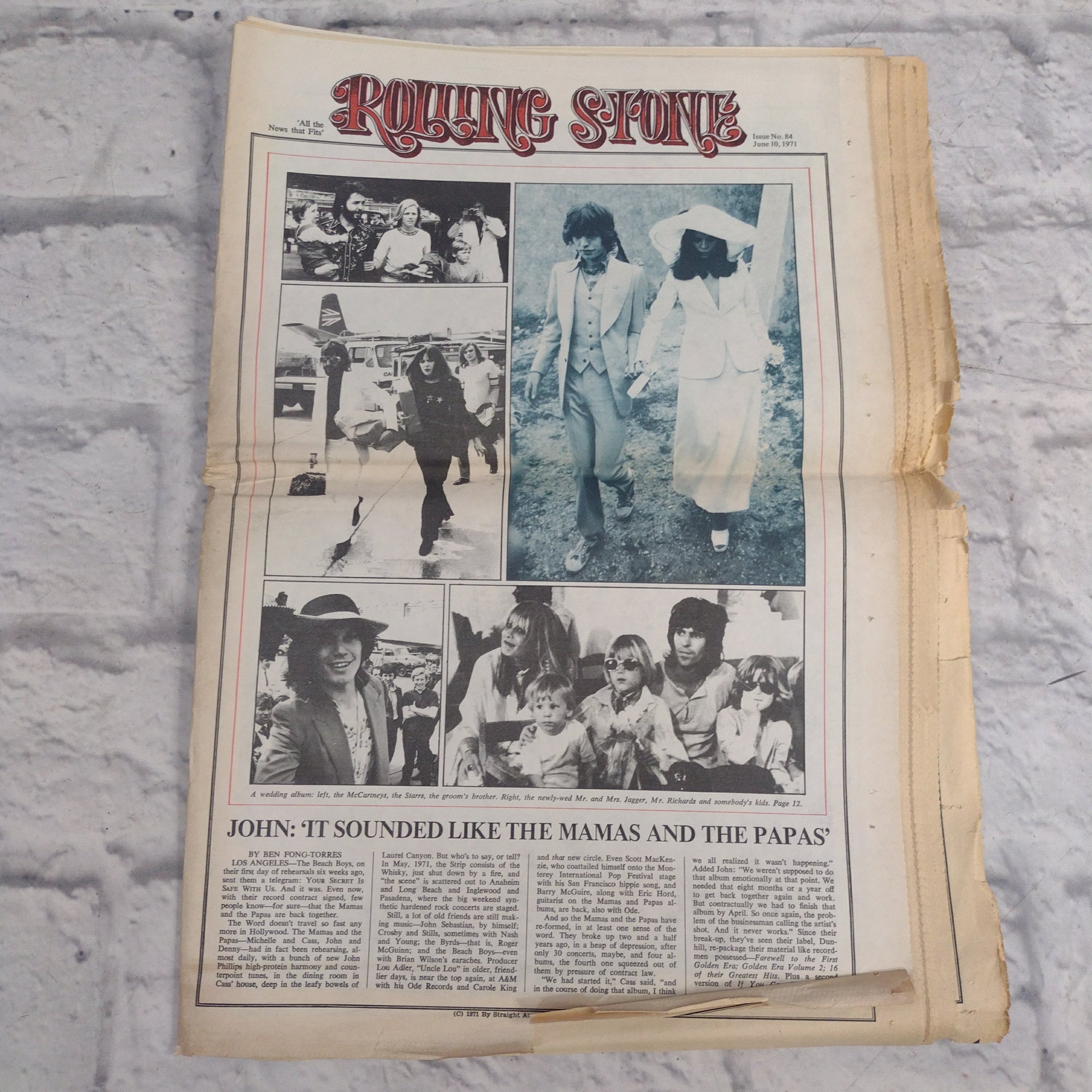 Vintage Rolling Stone Magazine - No 84 June 10 1971 - Elton John Cover